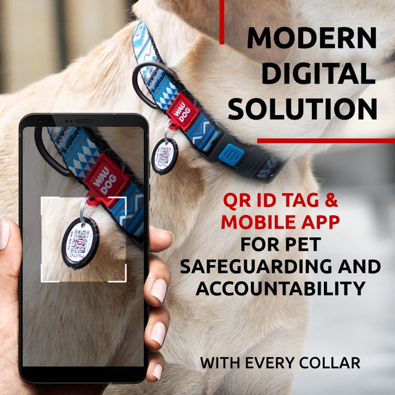 WAUDOG Nylon Dog Collar - Adjustable Dog Collar for Large Dogs, Small & Medium Dogs - Breakaway Puppy Collars for Large Breed Dogs - Boy & Girl Dog Collars with Durable Plastic Buckle and QR Dog Tag - Image 3